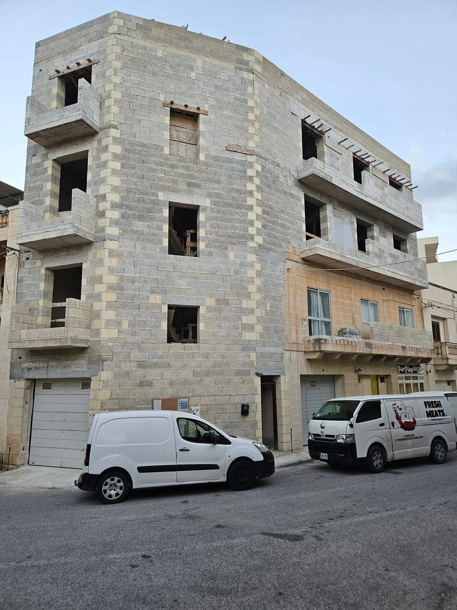 Modern residential block under construction, Malta