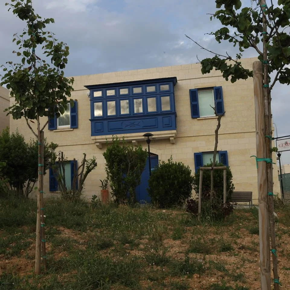 Traditional Maltese villa with blue gallarija